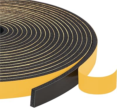 Yotache Foam Weather Stripping Seal Tape 12mm x 3mm 5m Roll (3 Pack)
