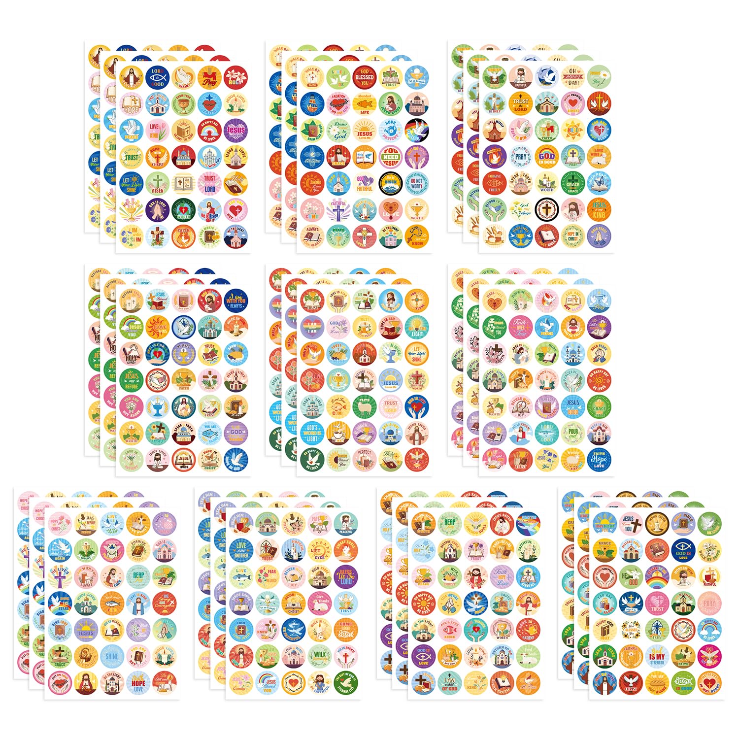 Photo 1 of 1000 PCS Bible Verse Jesus Stickers, Christian Faith Stickers for Laptop, Phone Cases, Scrapbook, Christian Easter Gifts for Kids Adults