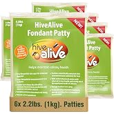 HIVE ALIVE Bee Food Fondant, Winter, Spring &amp; Fall Feed, 2.2lbs x 6-Pack | HiveAlive, vitamins &amp; amino acids added. Sealed, won't dry out like open fondant. Easy cluster access, Prevents starvation.