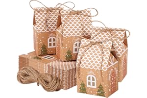 BESARME 36 Pieces Mini Christmas Party Favor Boxes Gift Bags, Small Gift Boxes Xmas Treats Party Favors Stocking Stuffers