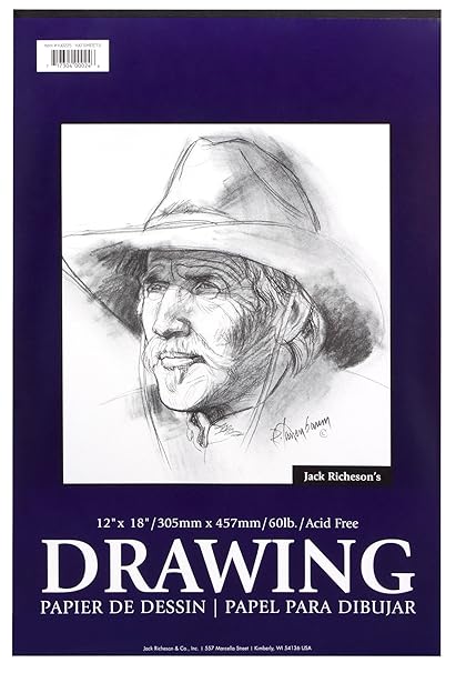 Jack Richeson 100225 Tape Bound Drawing Pad 12 X 18 60lb 100 Sheet