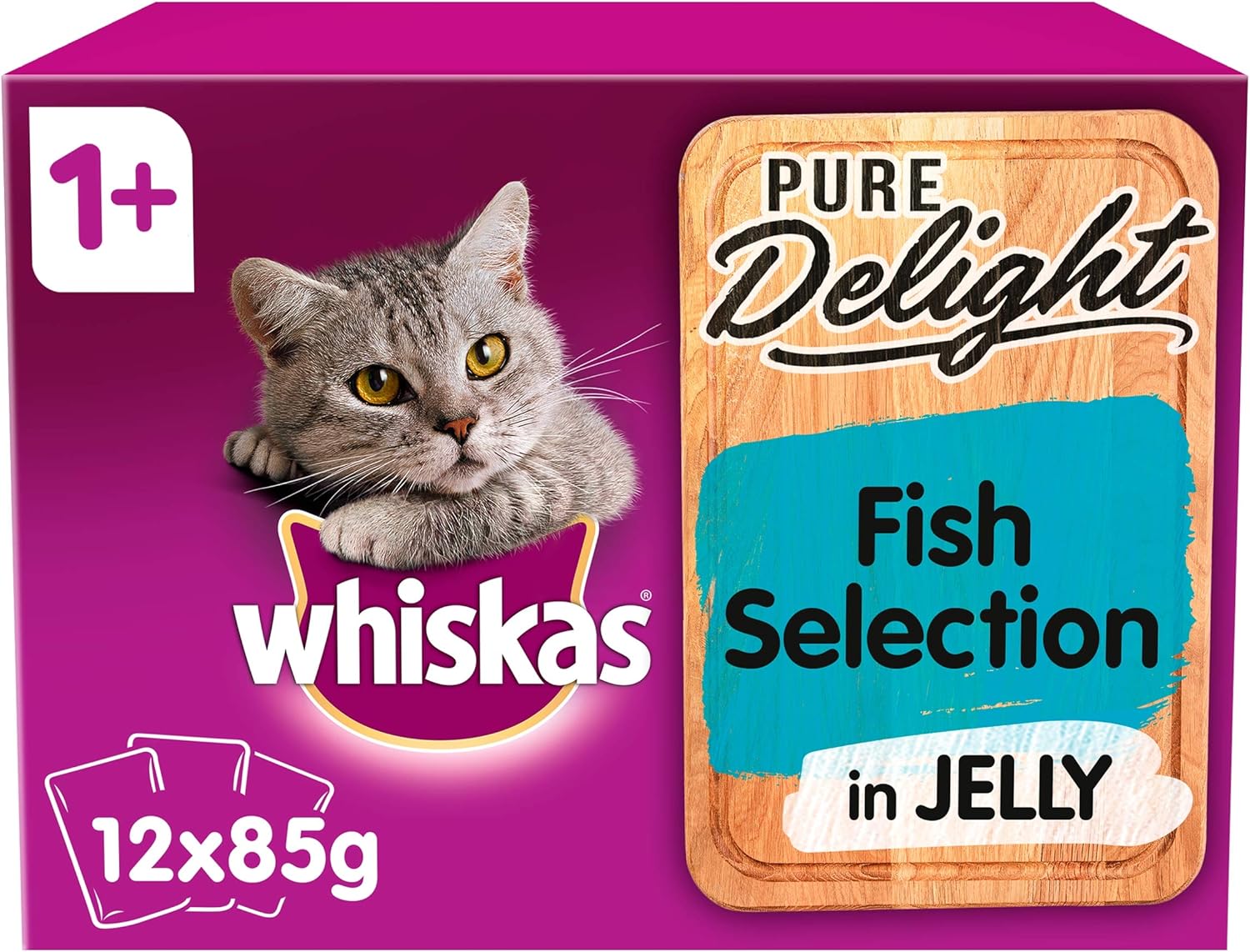 Whiskas Pure Delight Fish Selection in Jelly Adult 1+ Wet Cat Food