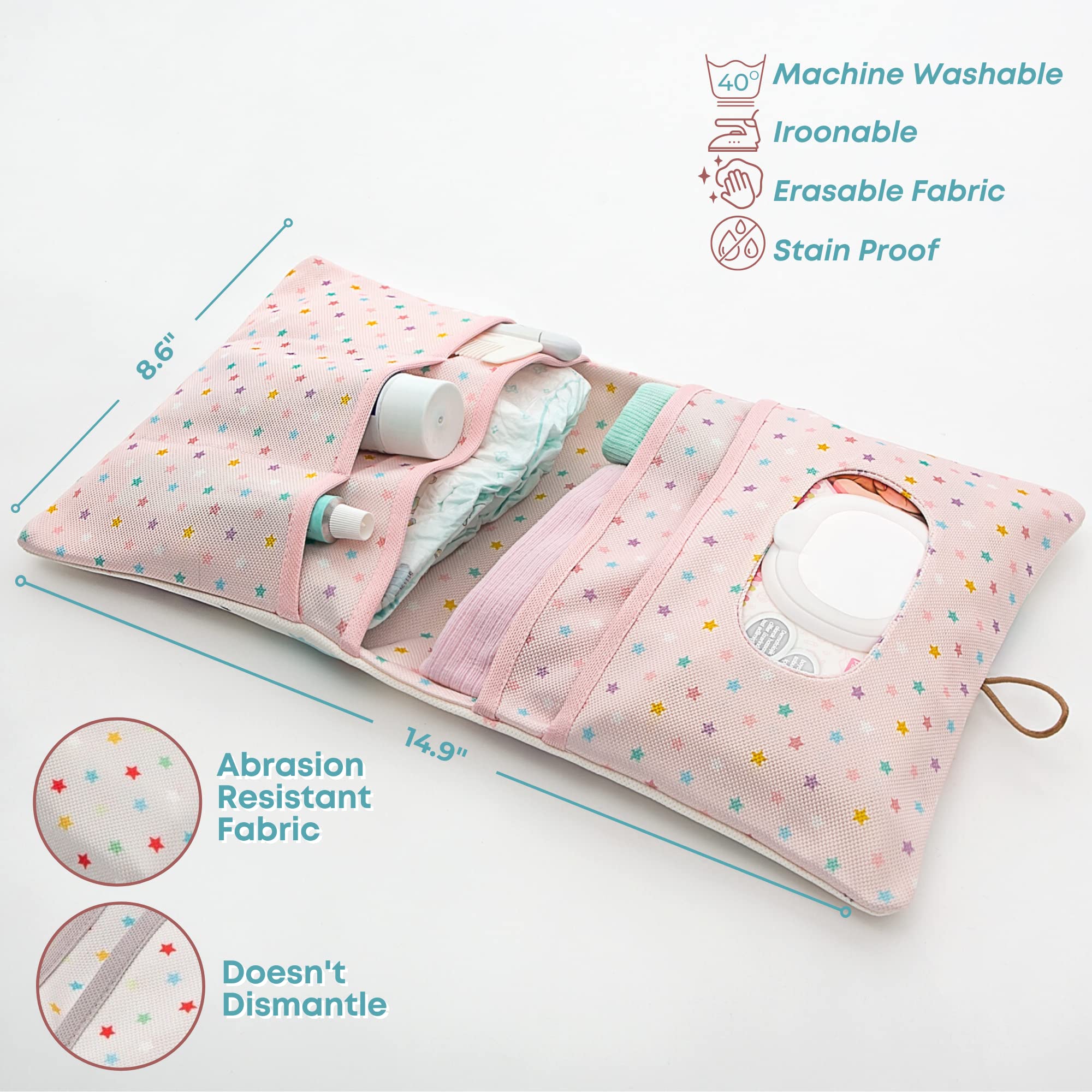 HAMUR Baby Diaper Bag Organizer – Travel-Friendly, Compact & Foldable | Stroller Pouch for Newborn Essentials – Must-Have for Boys & Girls (Elephant)