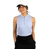 Three Sixty Six Womens Sleeveless Collarless Golf Polo Shirt with Zipper - Quick Dry Tank Tops for Women