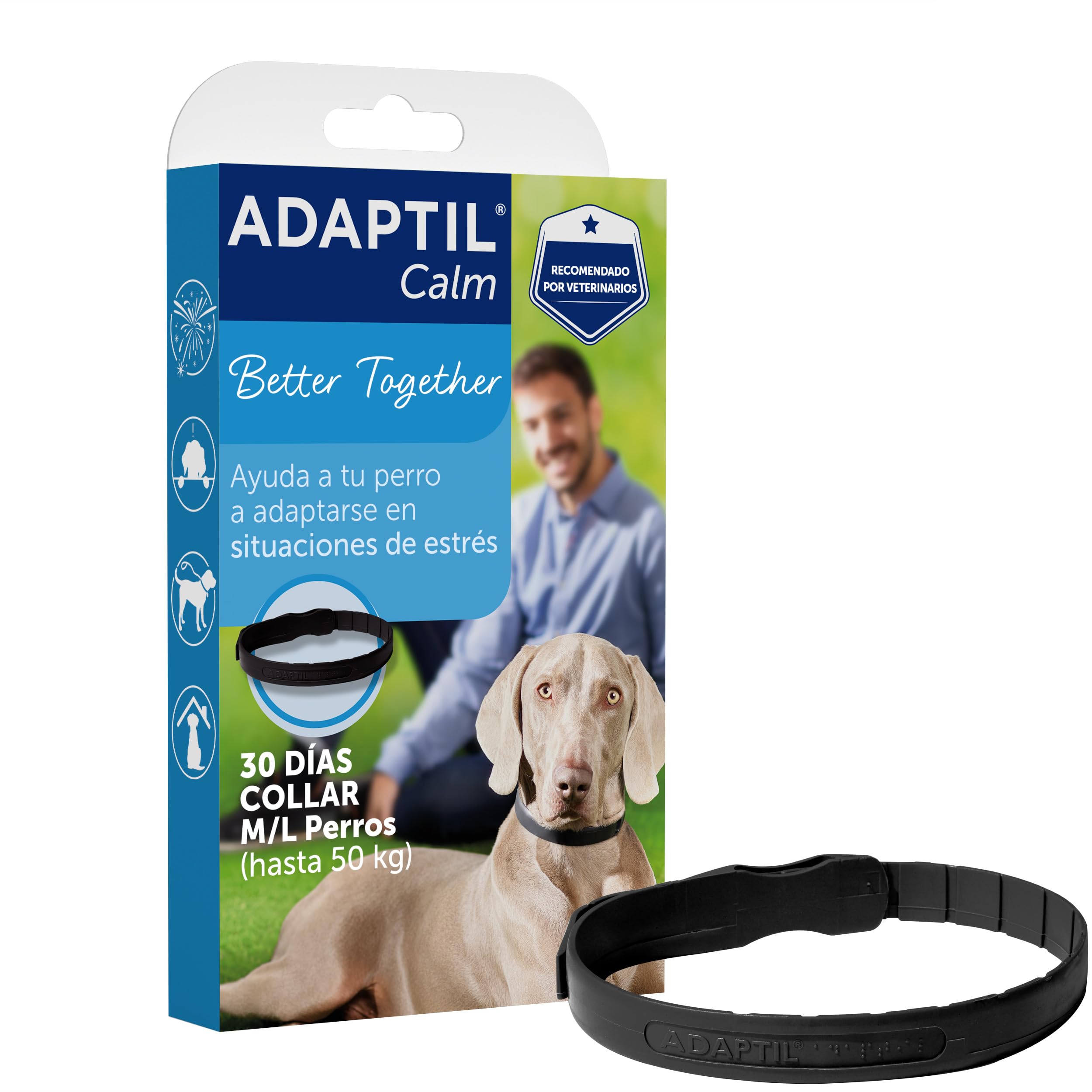 CEVA Adaptil Calm - Anti-Stress For Dogs - Fears, Loud Noises, Learning, Adoption - Collar M/L For Medium And Large Dogs
