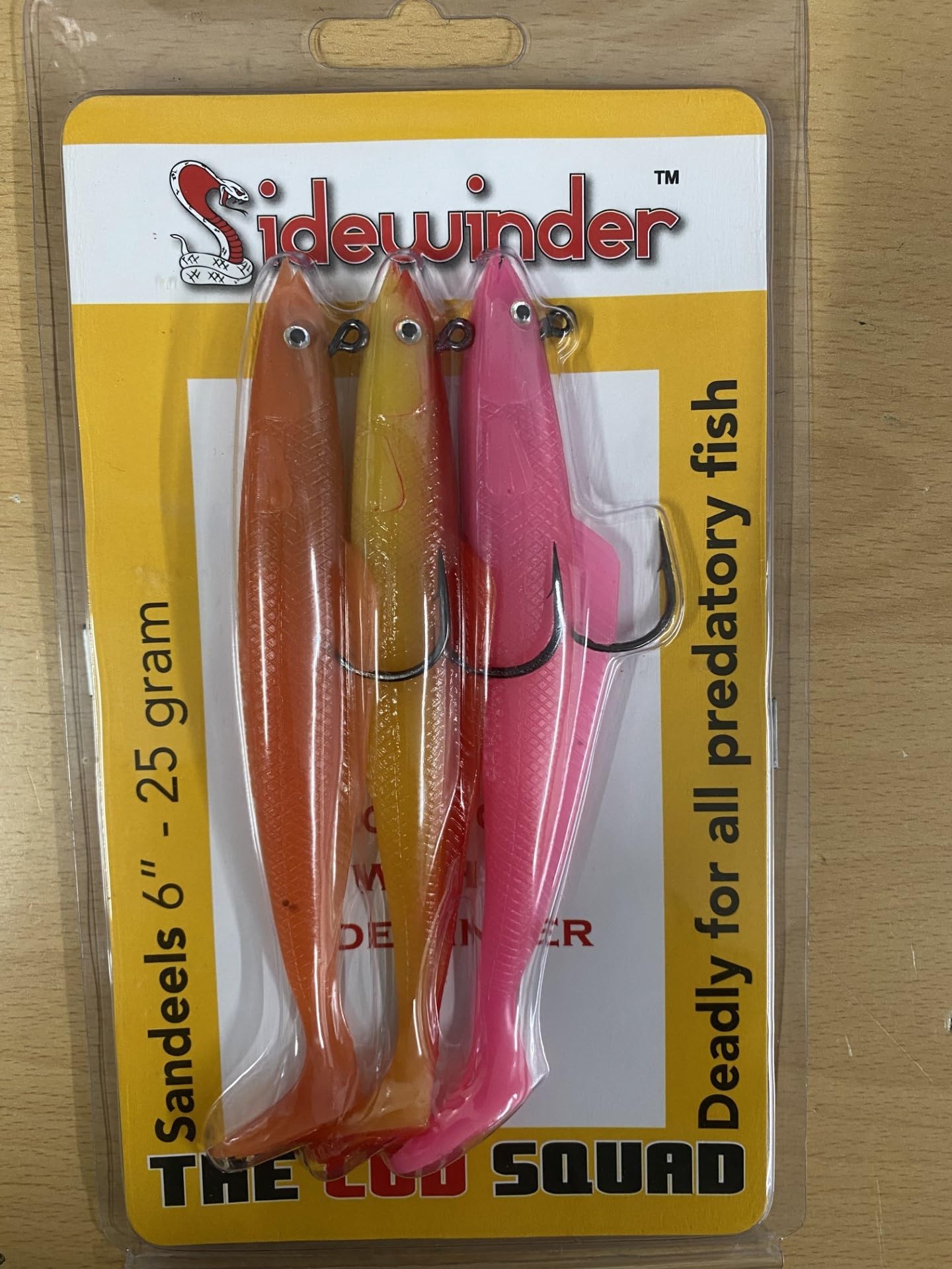 Sidewinder The Cod Squad 6"-25grm- sandeels pack of 3