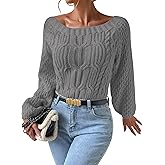 ZAFUL Women's Cropped Knit Sweater Boat Neck Long Sleeve Pullover Jumper Top