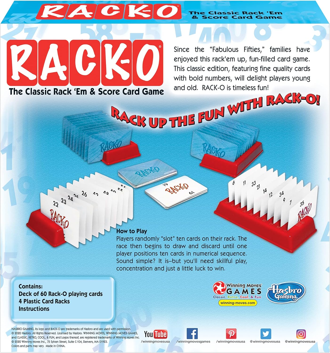 Winning Moves RACK-O, Retro package Card Game: Toys & Games