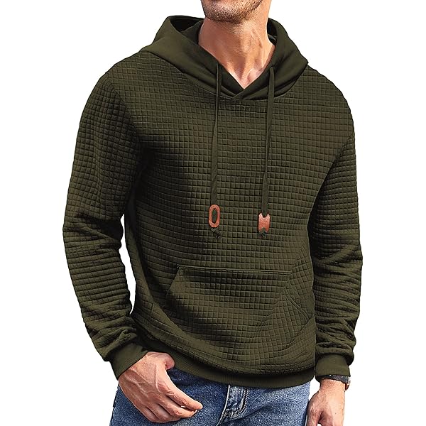 COOFANDY Mens Quarter Zip Sweatshirt Long Sleeve Casual Waffle