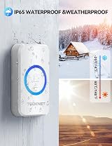 TECKNET Wireless Doorbell 3 Receivers 400m RGB Light IP65 60 Chimes 5 Volume view 5