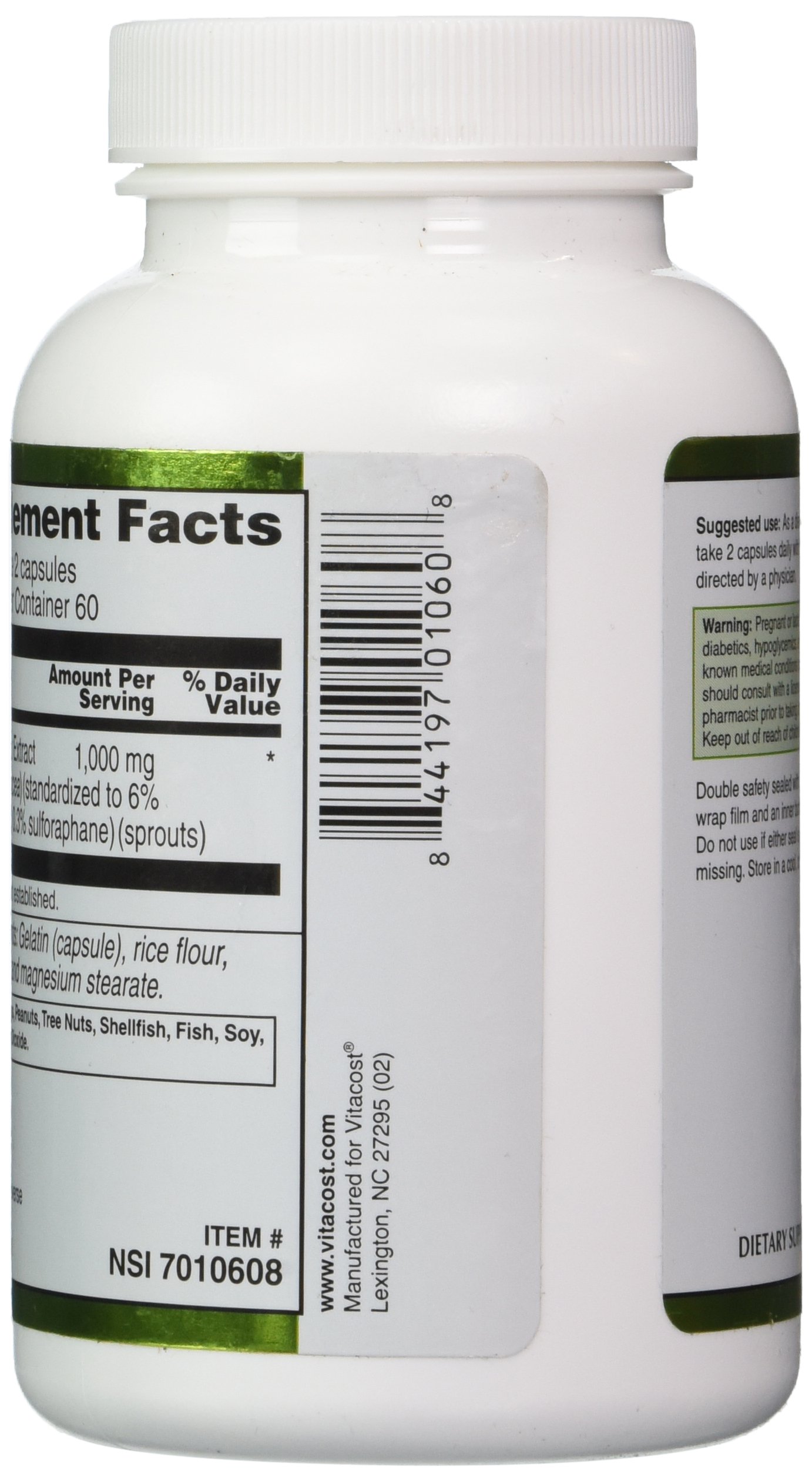 Vitacost Broccoli Sprout Extract 1,000 mg per serving 120 Capsules