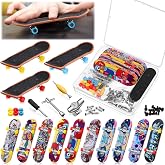 Civaner 10 Pack Finger Skateboards for Kids DIY Fingerboard Set, Graphic | with Box and Replacement Accessories, Mini Collectible Fingerboard Toy Kit, School Gifts for Kids Children Fingers Skater