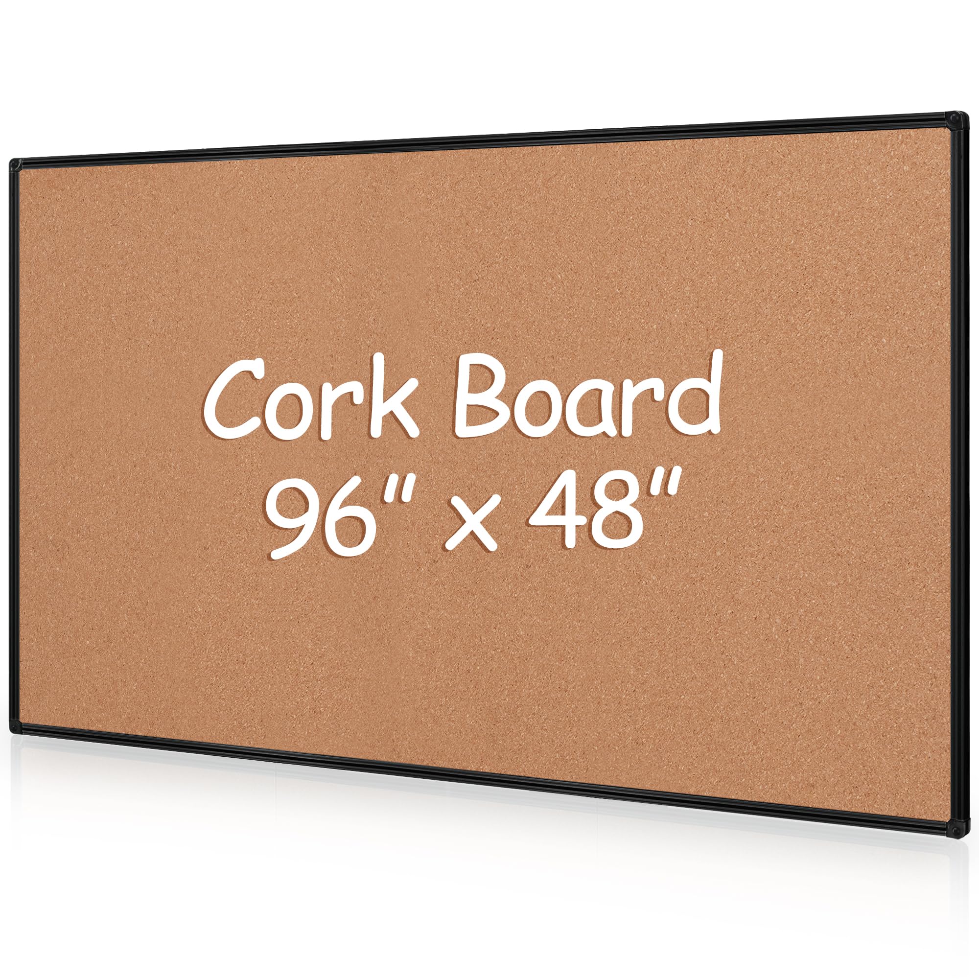 Photo 1 of ***BIG ITEM PROVISION MAY BE NECCESSARY****Board2by Extra Large Cork Bulletin Board 96" X 48", Black Aluminum Framed 8'x4' Corkboard for Wall, Wall Mounted Notice Pin Board with 18 Push Pins for School, Home & Office