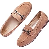 Vespiero Women's Loafers Comfortable Dressy Slip on Flats Penny Loafers for Women Office Work Walking Shoes with Buckles