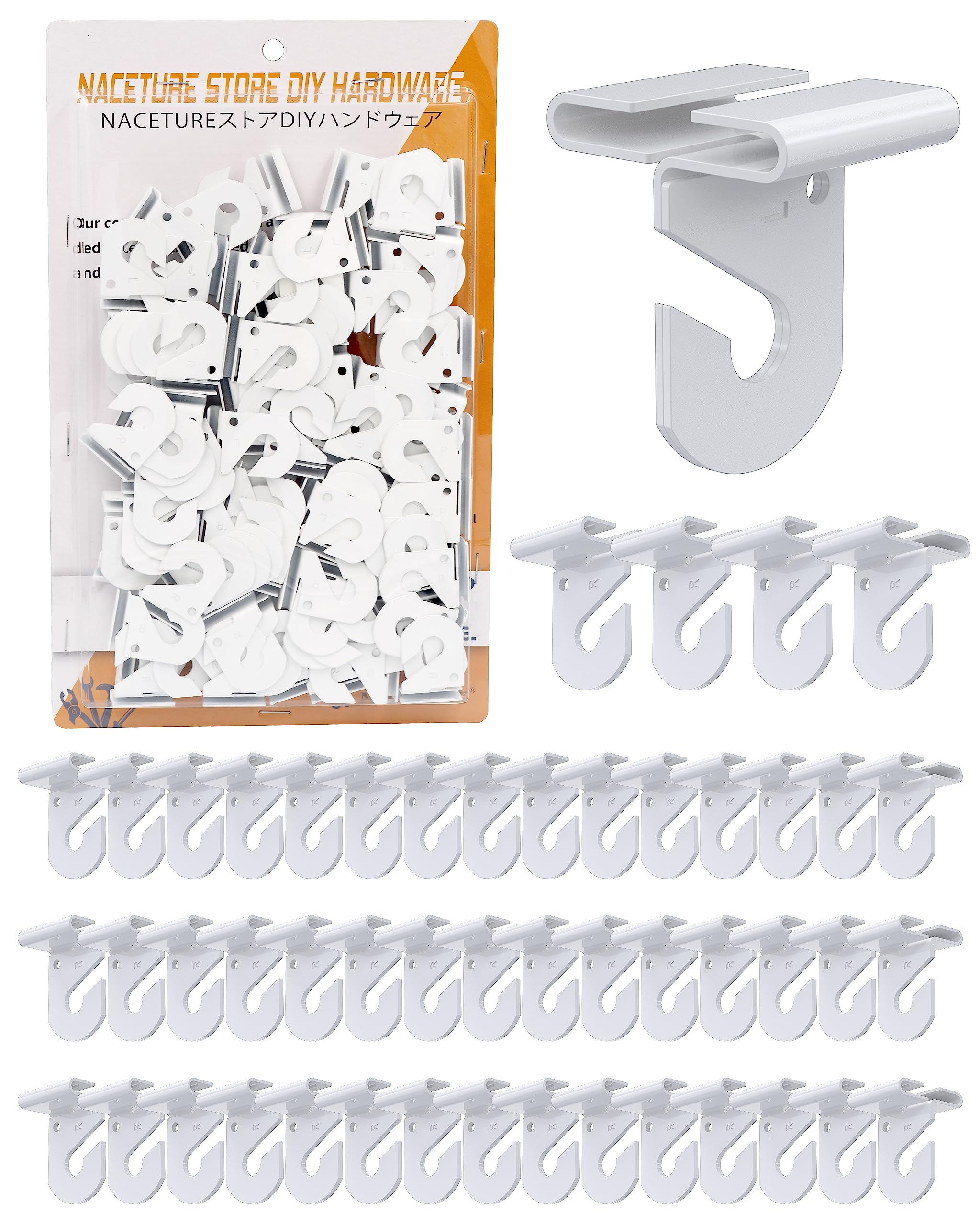 NACETURE Drop Ceiling Hook for Hanging – 50 Pack Ceiling Decorations Ceiling Hanger on Drop Suspended Ceiling Tile Hook Ceiling Clips for Classroom Grid for Office Home Stores Wedding