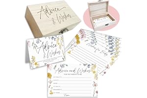 IKFRGN Spring Floral Baby Shower Advice Cards Set, 50 Pcs Advice For The Parents-To-Be, Wishes For Baby Cards, Advice And Wishes Cards For New Parents, Baby Shower Favors And Decorations-A02