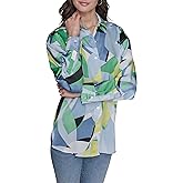 Karl Lagerfeld Womens Everyday Collared Essential Oversized Buttom Down