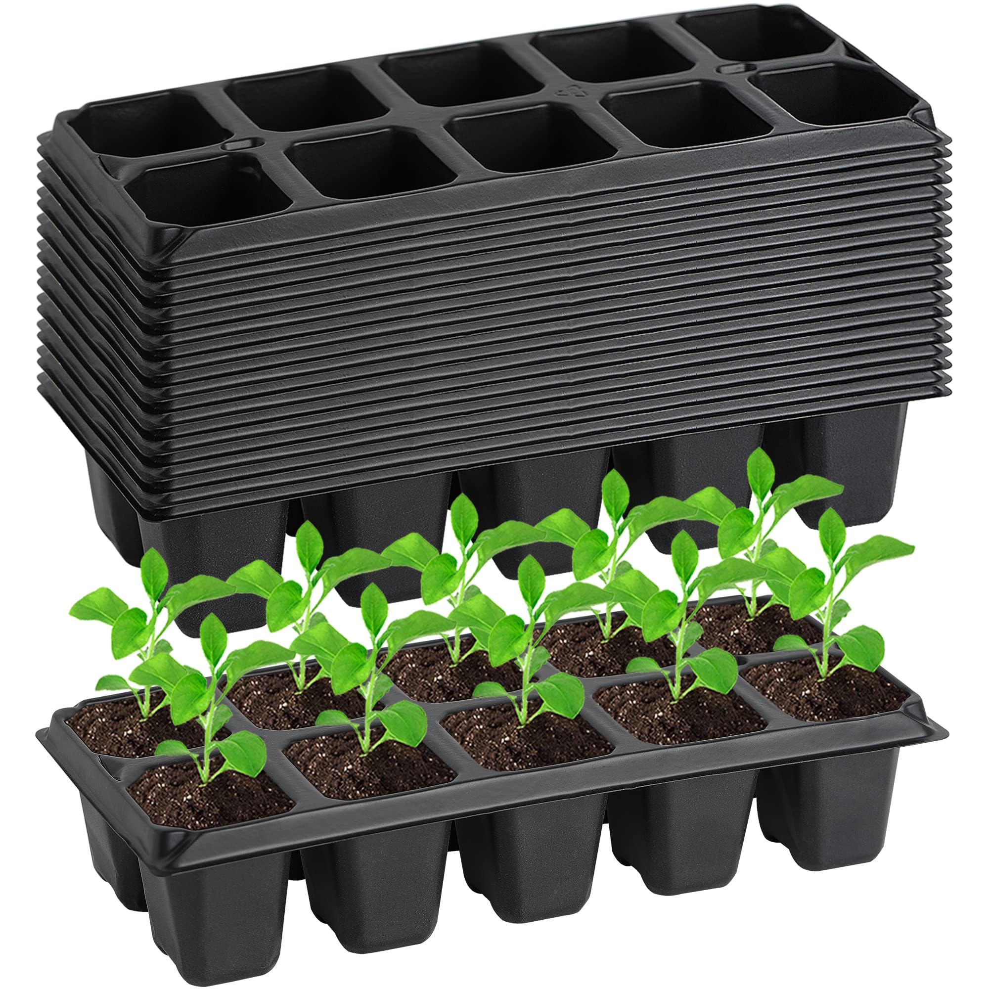 Yard Yard 200 Cells Seed Trays - 20 PCS Reusable Seedling Plug Trays Starter Container for Nursery Greenhouse Garden Growing Plants Propagation Germination GP02A20
