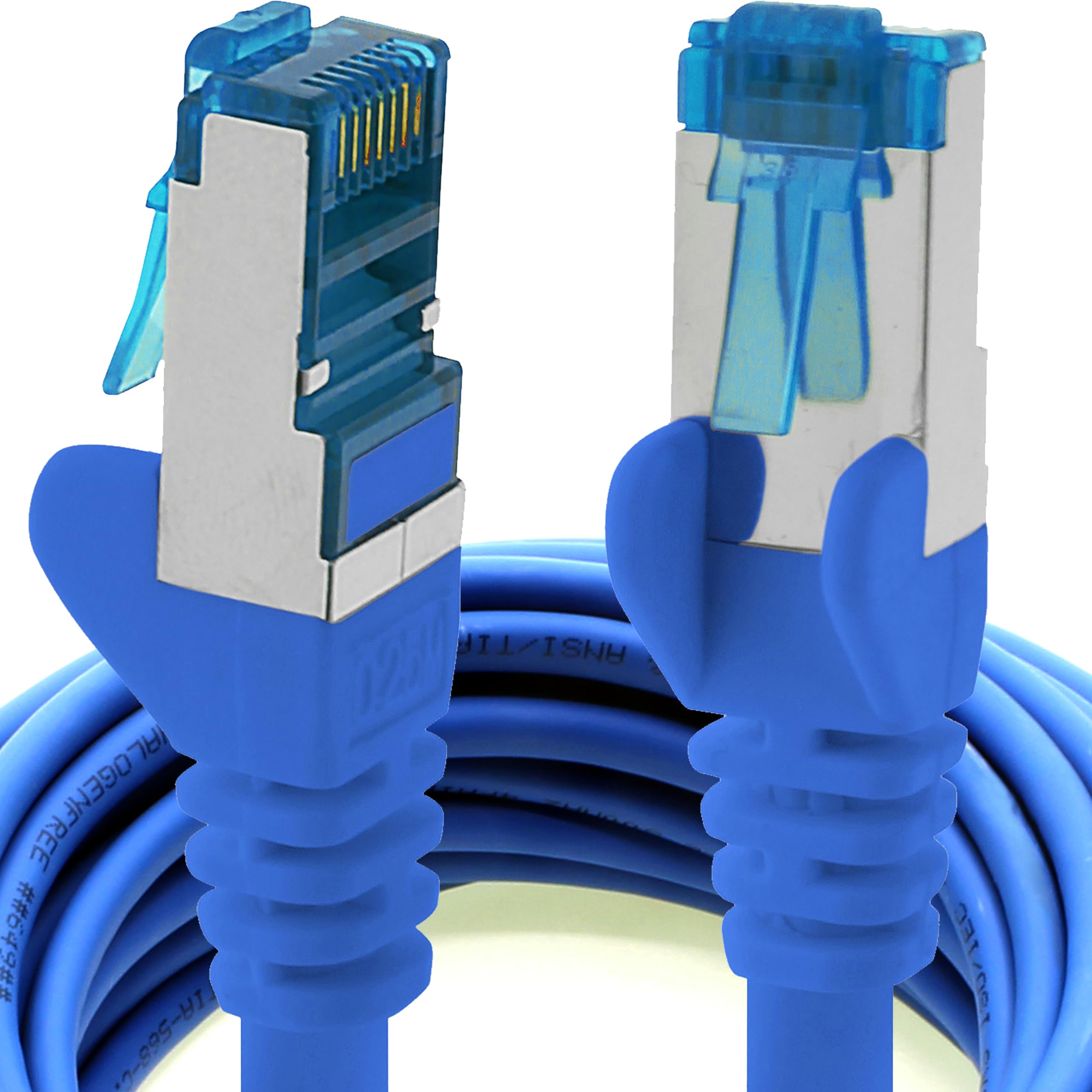 1aTTack.de 2m - CAT6a - network cable blue - 1 piece CAT 6 A patch cable 10000 Mbit s SFTP PIMF 500 MHz compatible with CAT5 CAT6 CAT7 DSL Internet Switch Router
