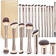 MAANGE 20 Pcs Makeup Brushes with Gift Box, Double-End Multi-functional Makeup Brushes for Blending Liquid Powder Concealer Cream Blush Buffe,Champagne
