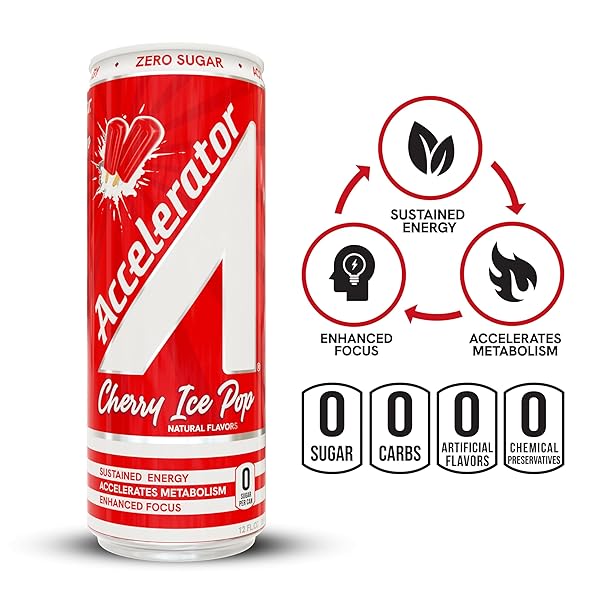 A SHOC ACCELERATOR CHERRY ICE POP ENERGY DRINK, 12 FL OZ CAN