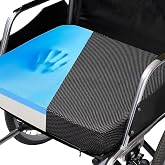 Ifoam Gel Infused Memory Foam Layer Wheelchair Cushion - Seat Cushion for Wheelchair-Office Chair, Kitchen Chair-Pressure Sore and Tailbone Pain Relief-High Dense Polyfoam Base (Black,18x16x3 inch)