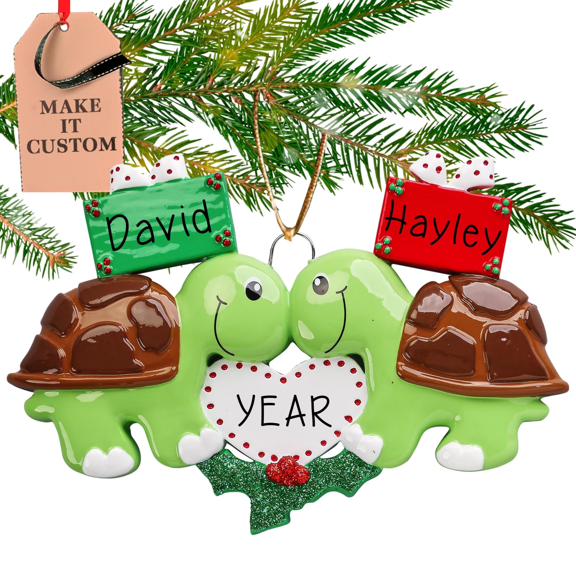 Personalized Turtle Couple Ornament 2025 | Free 24h