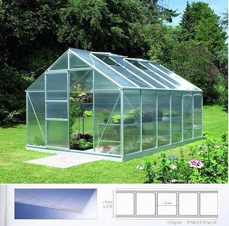 Polycarbonat Hohlkammerplatten 6 mm - Breite 610 mm - für Gewächshäuser (Euro 15,90/qm) - alle Wunschlängen lieferbar bis max