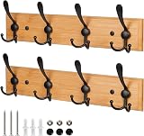 GlazieVault Coat Hooks for Wall 2 Pack Stainless Steel Heavy Duty