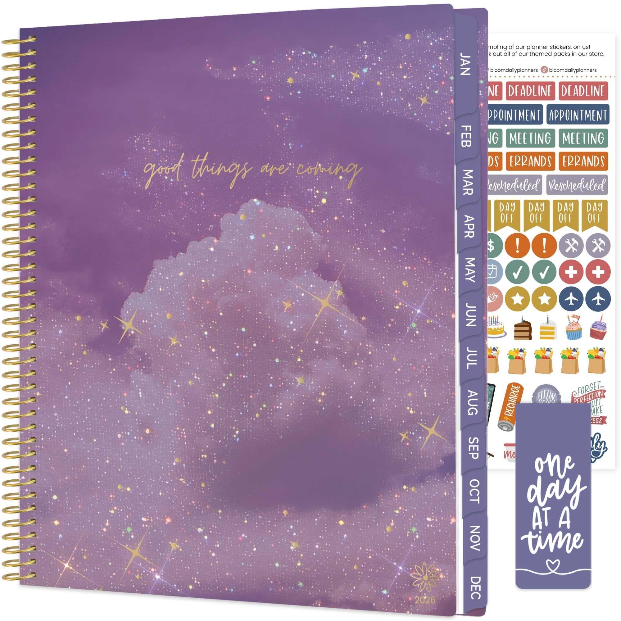Photo 1 of bloom daily planners 2026 Planner (January to December) - 8.5” x 11” Weekly & Monthly Dated Agenda Organizer Book with Stickers & Tabs - Flexible Soft Cover - Good Things Are Coming