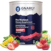 Gnarly Nutrition Natural Pre-Workout Powder, Strawberry Lemonade – NSF Sport Certified, Endurance & Recovery – Vegan Pre-Workout, Sports Nutrition – Strawberry Lemonade with Caffeine, 14.82 oz
