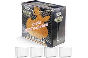 Dinavio Crafthouse PET Elite Trainer Box Case Protectors Compatible with Pokemon Elite Trainer Boxes ETB - 0.50mm Thick Clear Pokemon Display Box - ETB Protector Case - Pokemon Display (Pack of 5)