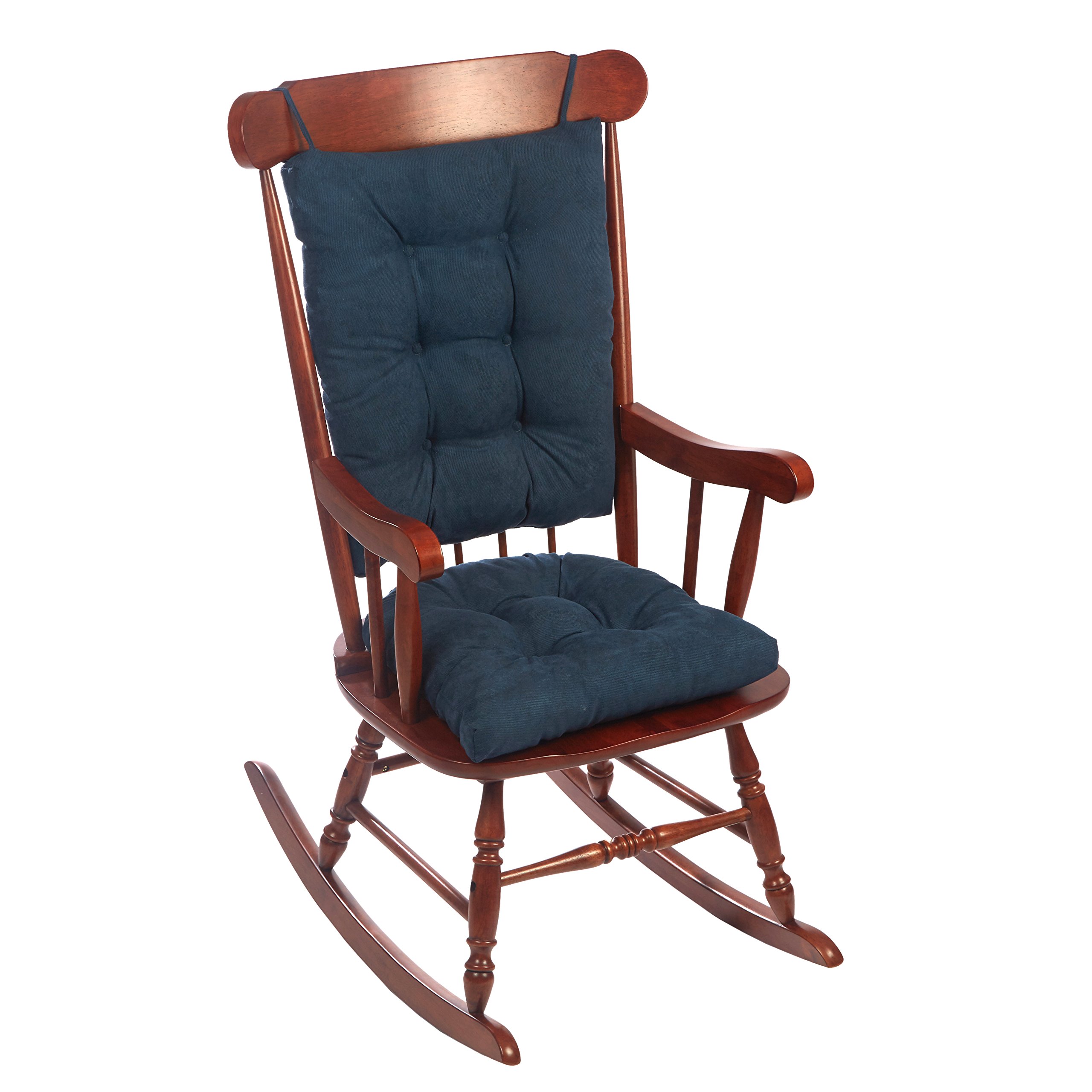 Klear Vu Twillo Overstuffed Rocking Chair Set, Seat and Seatback Cushions, 17" x 17", Indigo