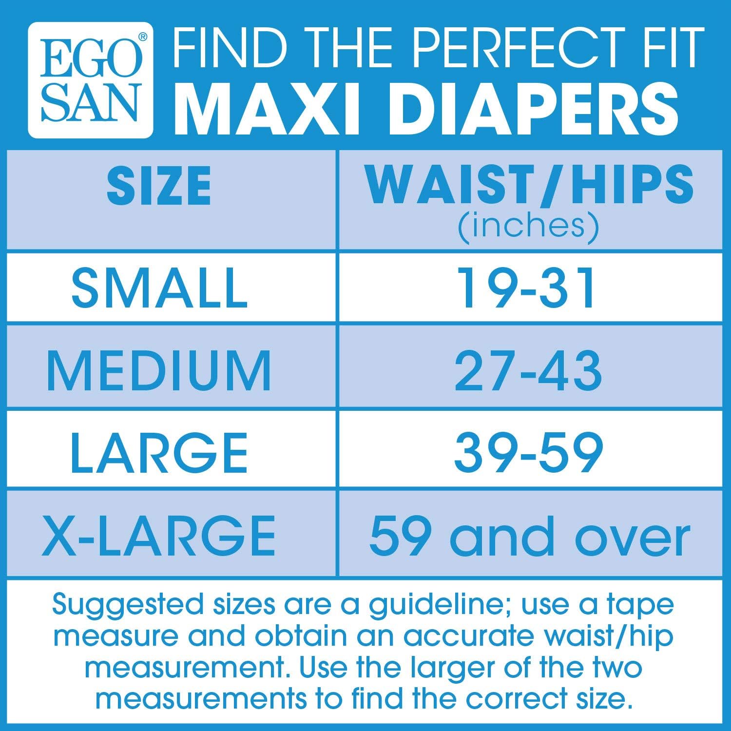 EGOSAN Maxi Incontinence Disposable Adult Diaper Brief Maximum Absorbency and Adjustable Tabs for Men and Women (Small Case, 120-Count): Health & Personal Care