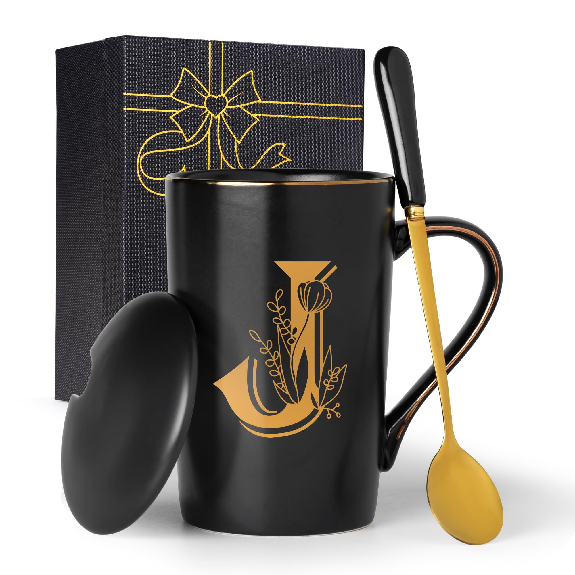 Photo 1 of * does not come with lid or spoon**
Letter J Personalized Initial Mugs with Flower, Letter J Personalized Coffee Mug, Customized Cool Letters Mugs for Women, Bridal Shower Gifts, Women's Initials Gifts Mug 14 OZ Matte Black