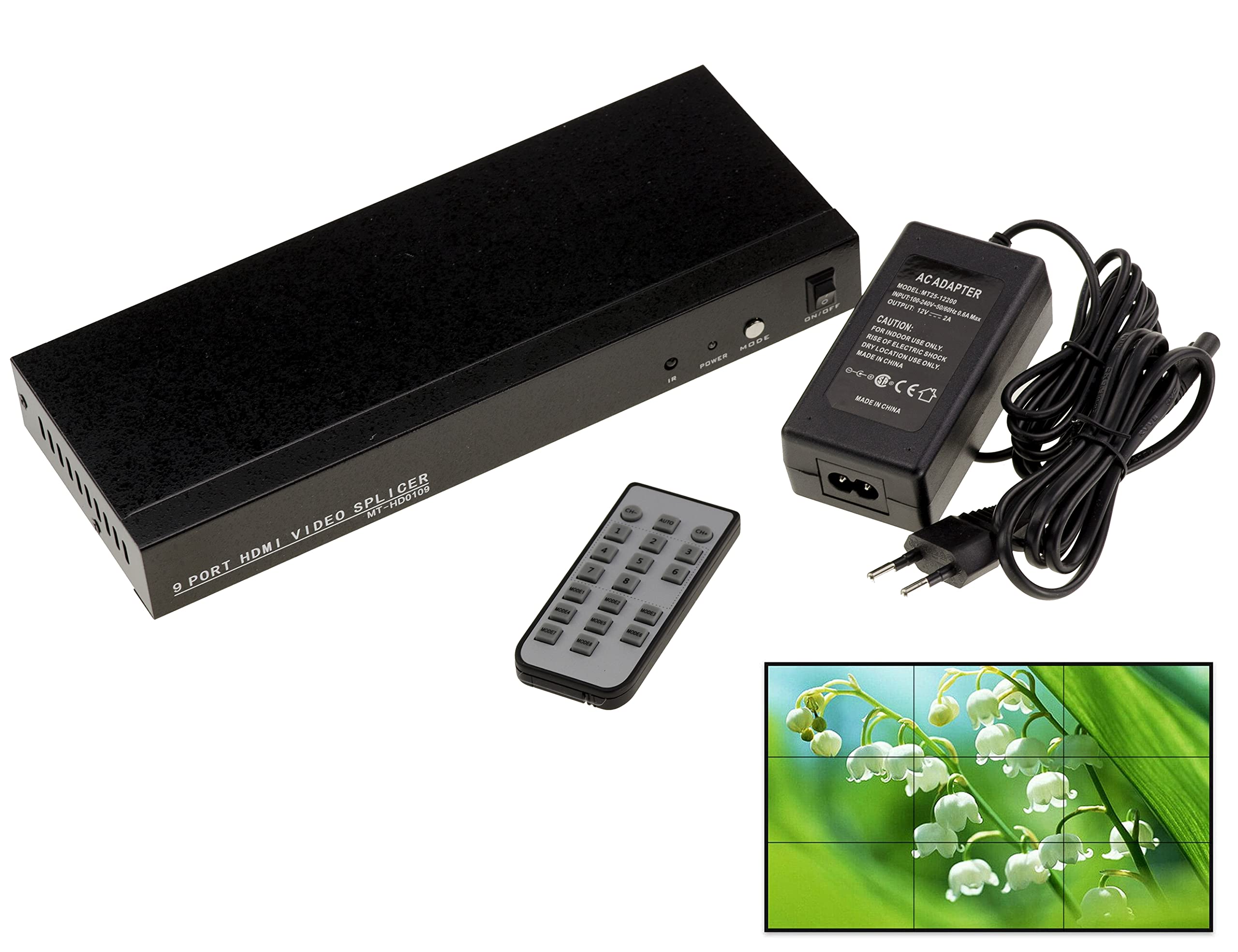 KALEA-INFORMATIQUE Processor for HDMI 1.4 Wall SPLICER. for Image wall on 2 to 9 screens, 13 possible combinations, with remote control.