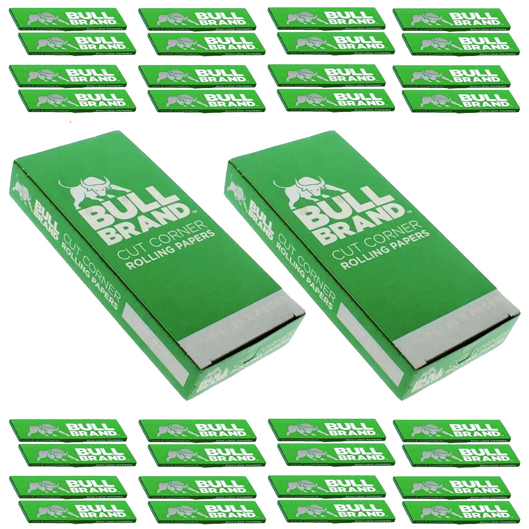 SA 2500x BULL BRAND Tobacco Smoking Cigarette Rolling PAPER Cut Corners GREEN Filter Specialist UK