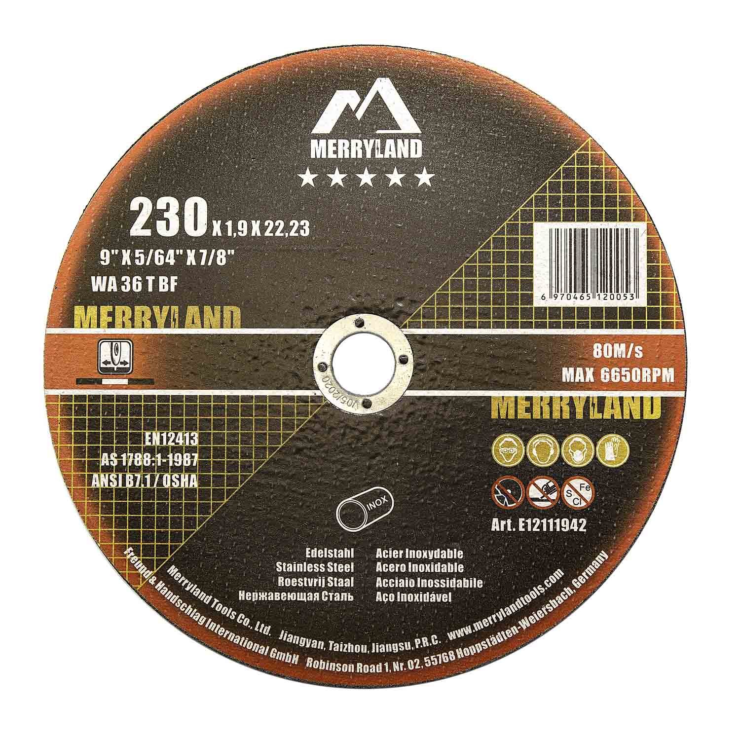 Merryland Cutting Disc 230 Metal for Angle Grinder 230 X 1.9 X 22.23 mm Cutting Wheel 25 Pieces