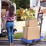 SOLEJAZZ Folding Hand Truck Dolly 230KG 6 Wheels 2 Cords Blue view 6