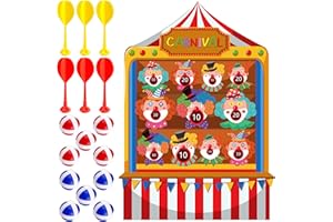 1 Set Carnival Birthday Party Decorations Carnival Dart Board with 10 Sticky Balls and 6 Darts Indoor Outdoor Family Game for