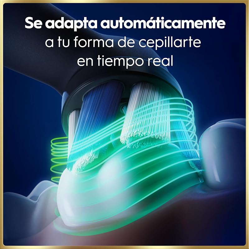 Escova de dentes elétrica preta oral-b io 9, 3 cabeças de escova, 1 estojo carregador de viagem, projetado por braun