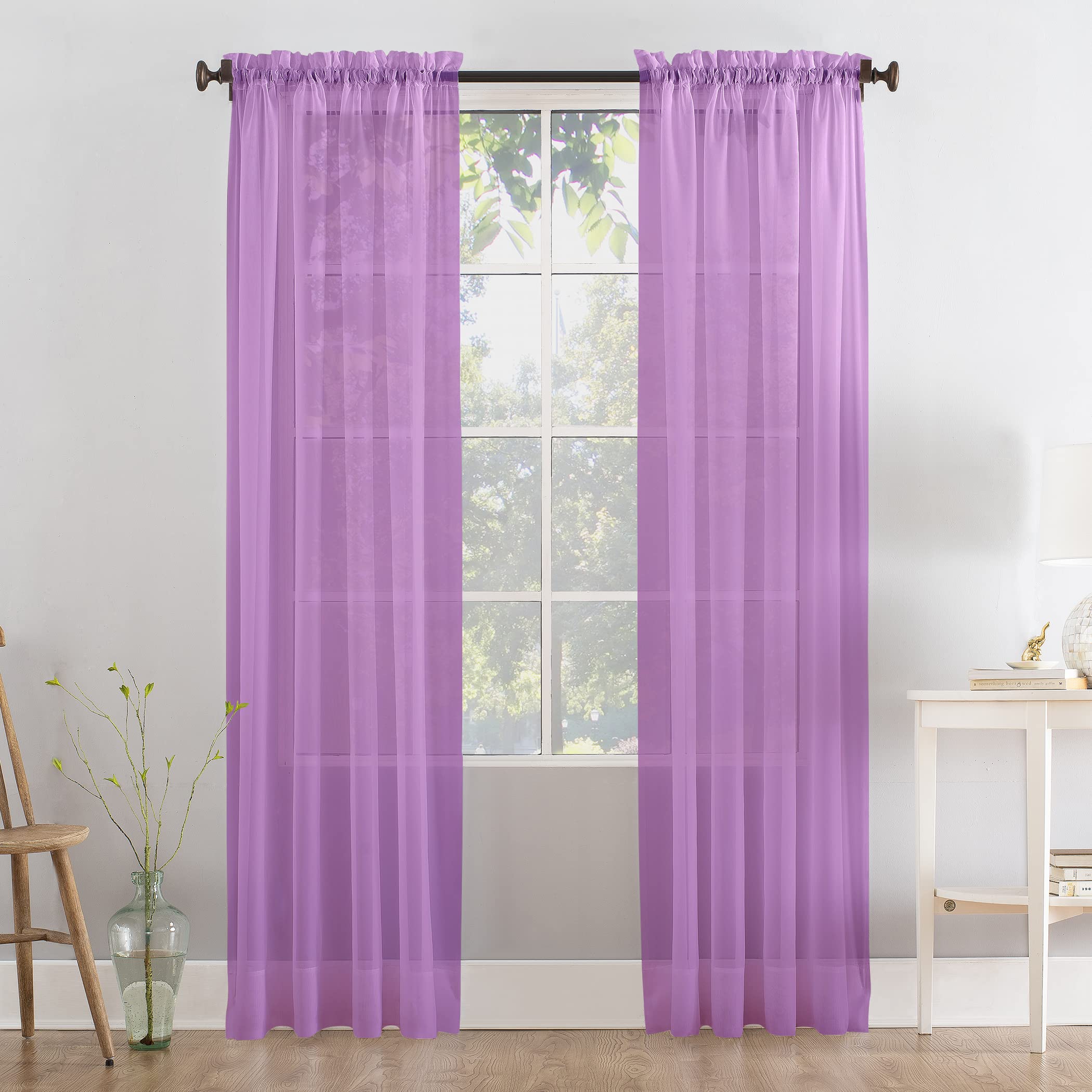 Megachest Woven Voile Slotted Panel(1 Inch+3 Inch). Buy One Panel Get One Free. 56 Inch wide x 90 Inch Drop (lavender)