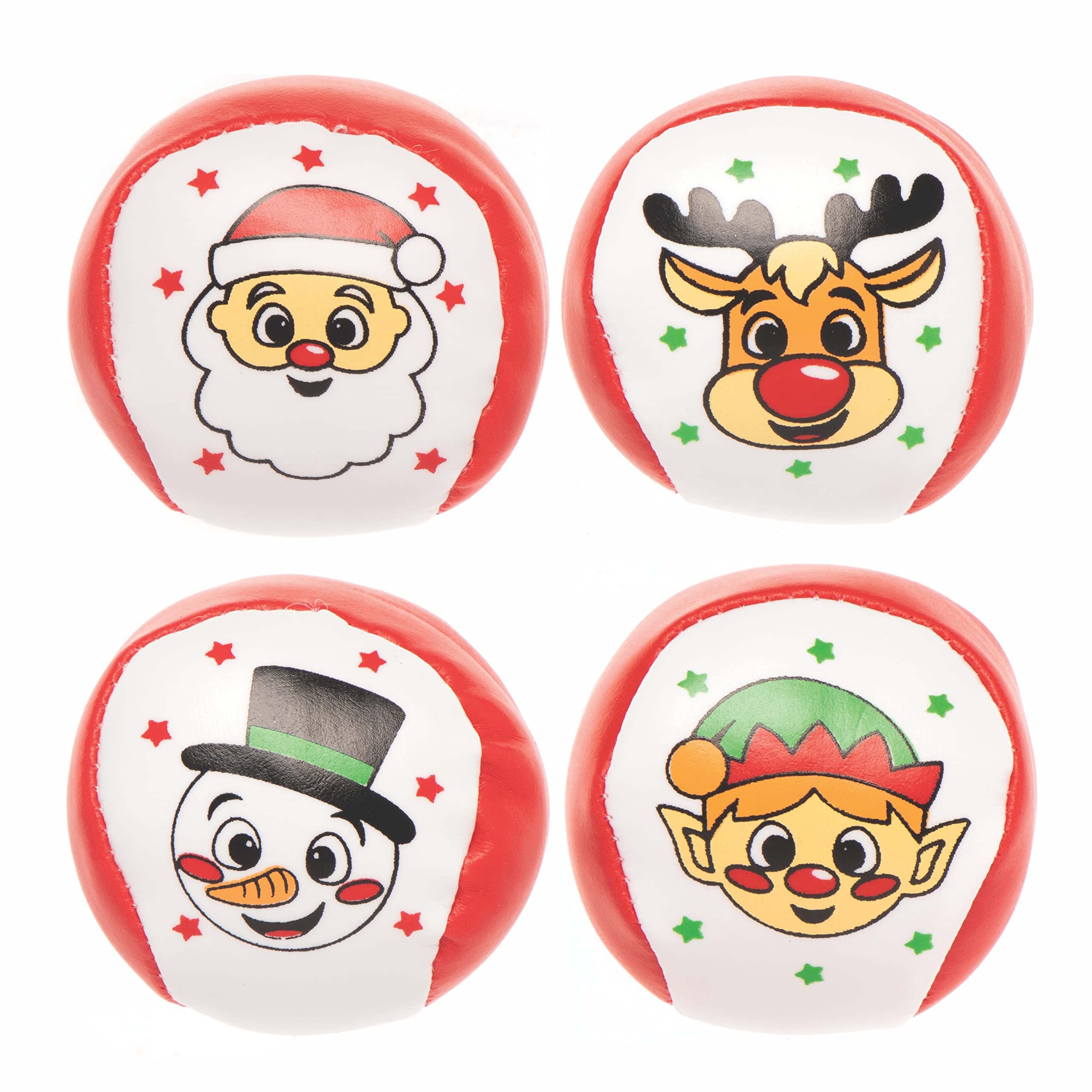 Baker Ross FC251 Christmas Mini Soft Balls-Pack of 8, Assorted, Small