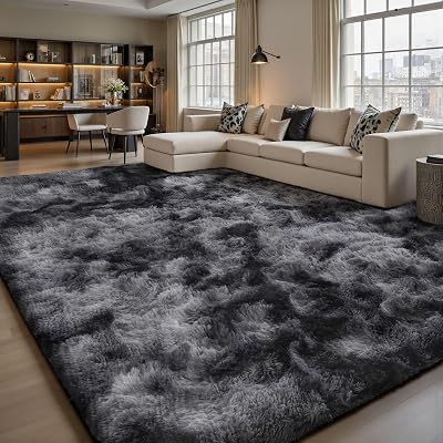 Sour Lemon 200x300 cm Grey Shaggy Rug Extra Large Soft Area Carpet