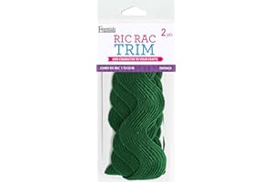 Essentials By Leisure Arts Ric Rac Jumbo 1 13/32" 2 yards Emerald - rick rack trim for sewing - wavy ric rac trim for sewing and crafts - ric rac ribbon - rick rack trim emerald