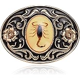 Belt Buckle for Men - Native American Cool Novelty 3D Scorpion Animal Belt Buckle for Women, Western Oval Belt Buckle