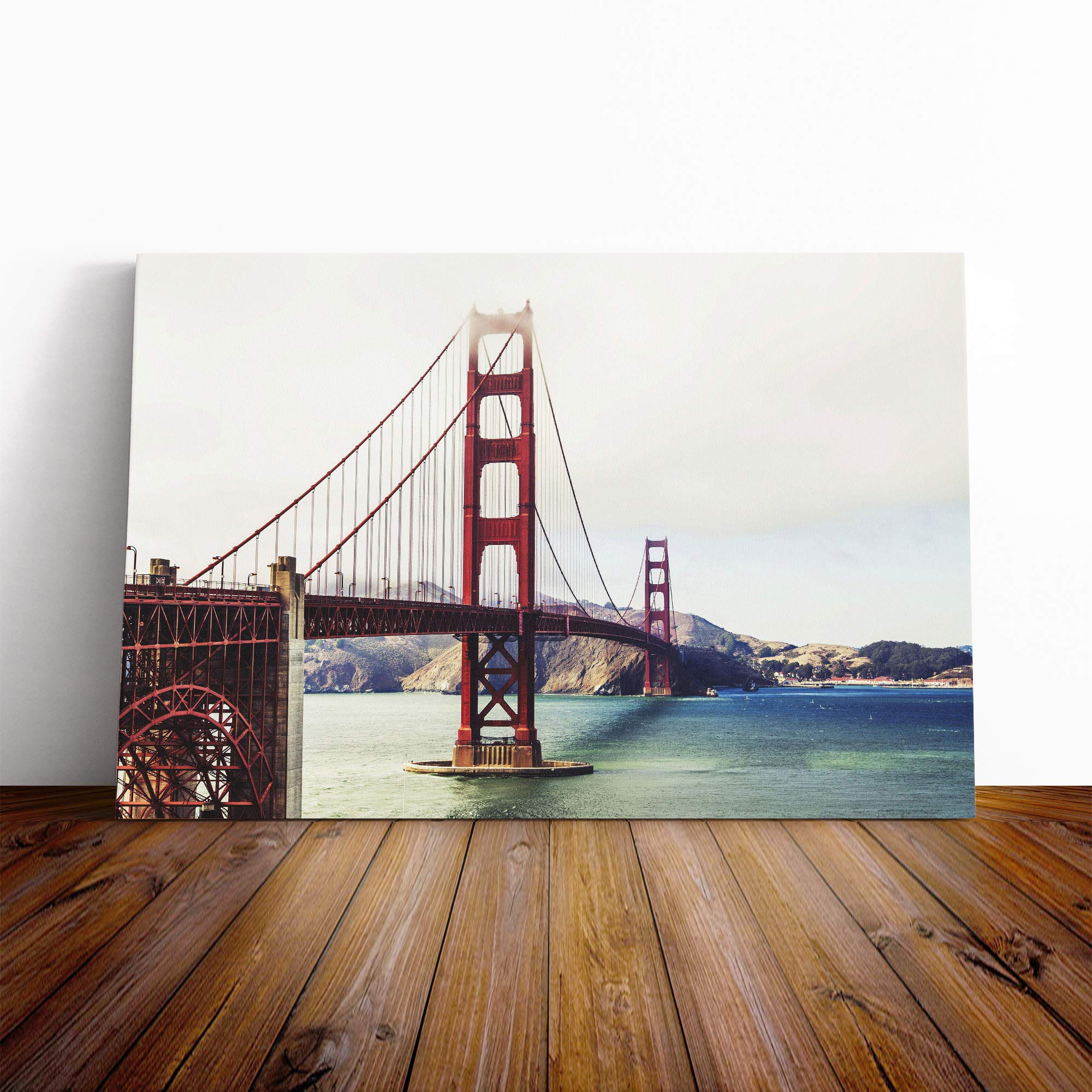 The Golden Gate Bridge San Francisco California (7) Canvas Print | Gallery Wrapped 30mm Frame Wall Art | 20x14 inches | Ready to Hang | Modern Cityscape Picture | Living Room Bedroom Lounge Office