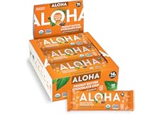 ALOHA Organic Plant Based Protein Bars |Peanut Butter Chocolate Chip | 12 Count, 1.98oz Bars | Vegan, Low Sugar, Gluten Free,