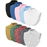 Hoolerry 10 Pcs Fake Collars for Women Detachable Faux Shirt Collar Fake Dickey for Women Outfit Half Shirts Round(Multicolor)