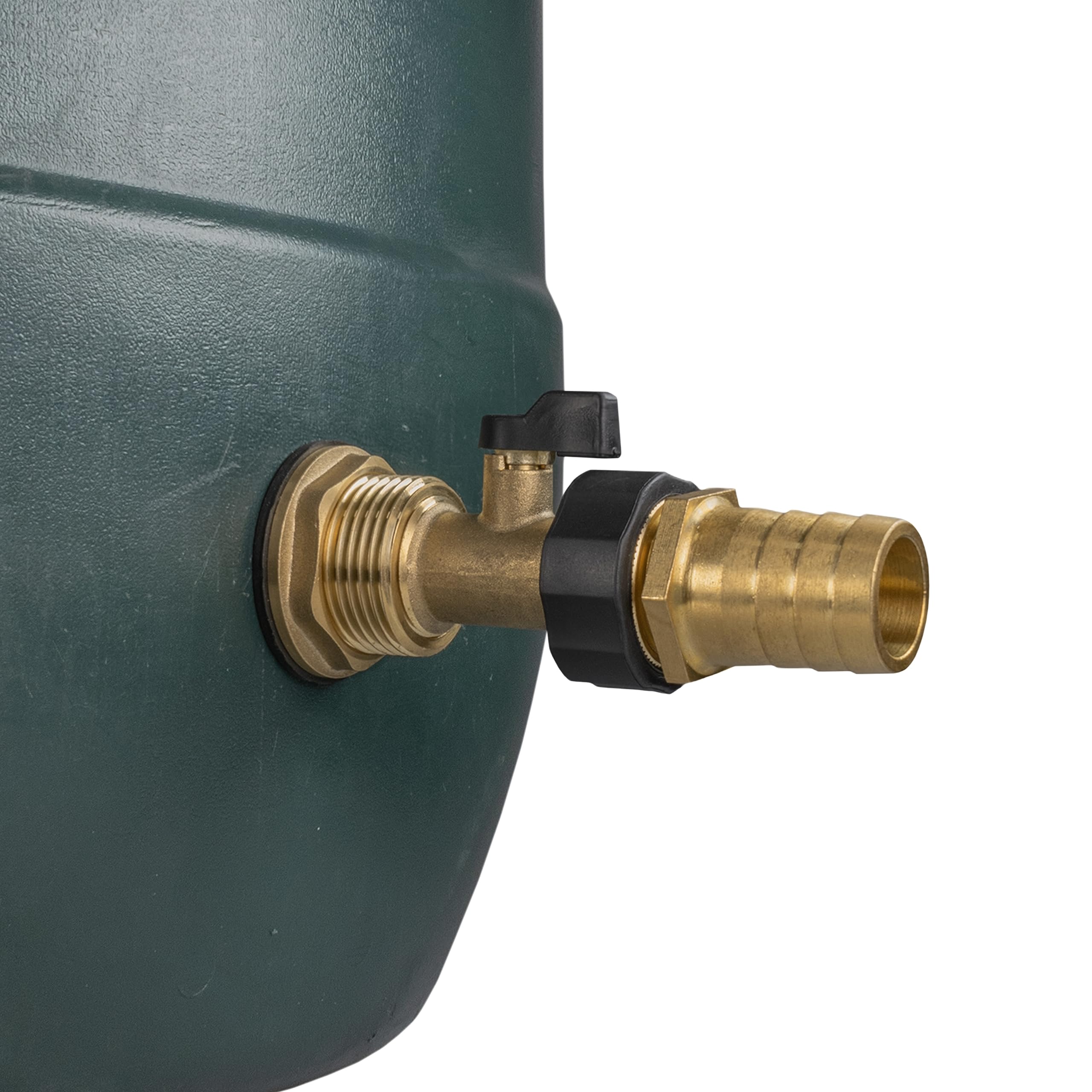 All Brass Solid Metal Water Tank Replacement Outlet & Adapter for 1” BSP Tanks with Brass Valve 1” (25mm) Barbed Push Fit Connector, Outdoor Corrosion & Rust Resistant Union Tap, Garden Water Tank Tap